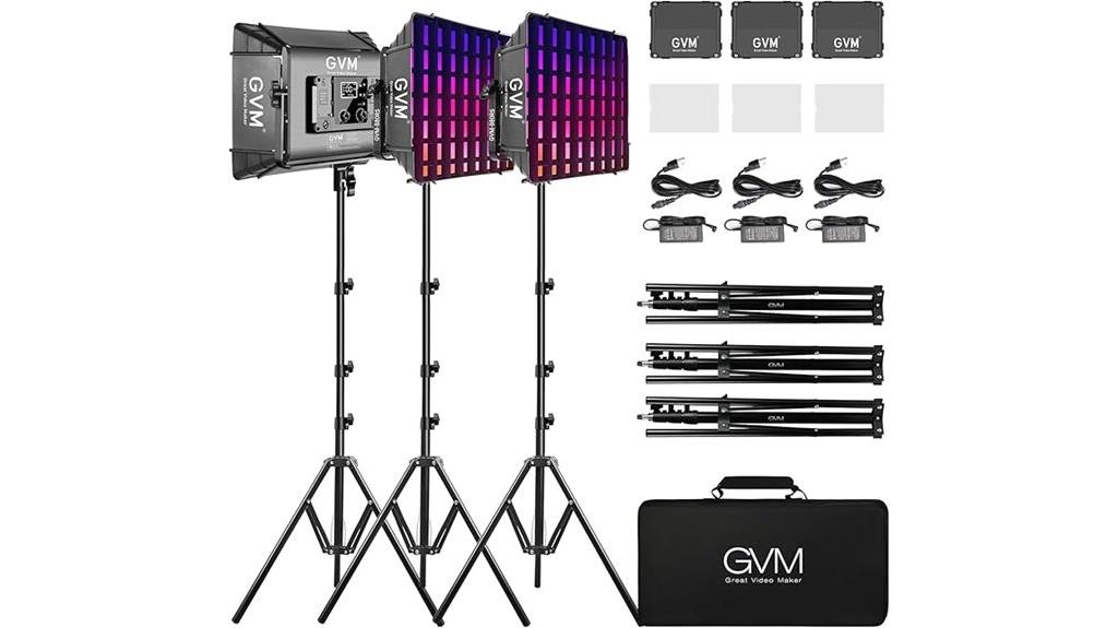 rgb lighting kit with softboxes
