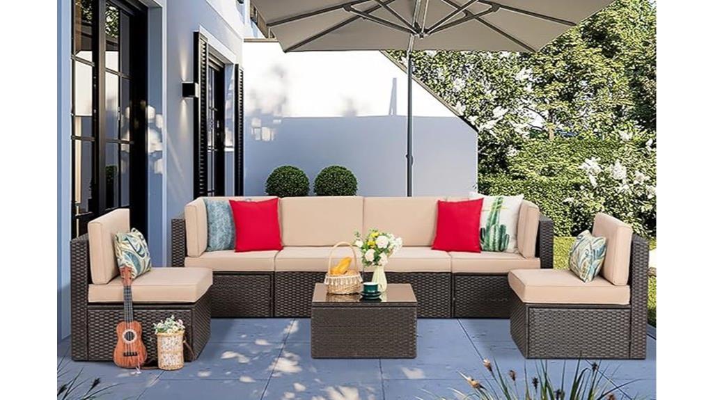 seven piece outdoor furniture