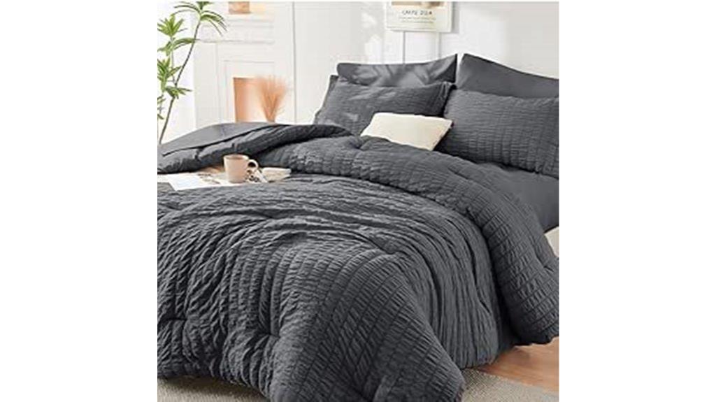seven piece seersucker comforter set