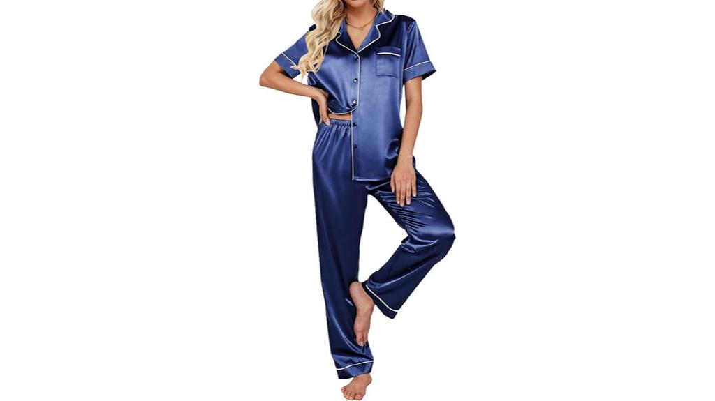 silky satin pajama set