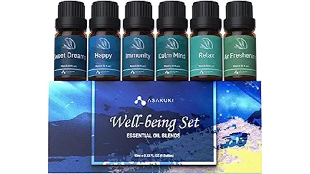 six bottles aromatherapy blends
