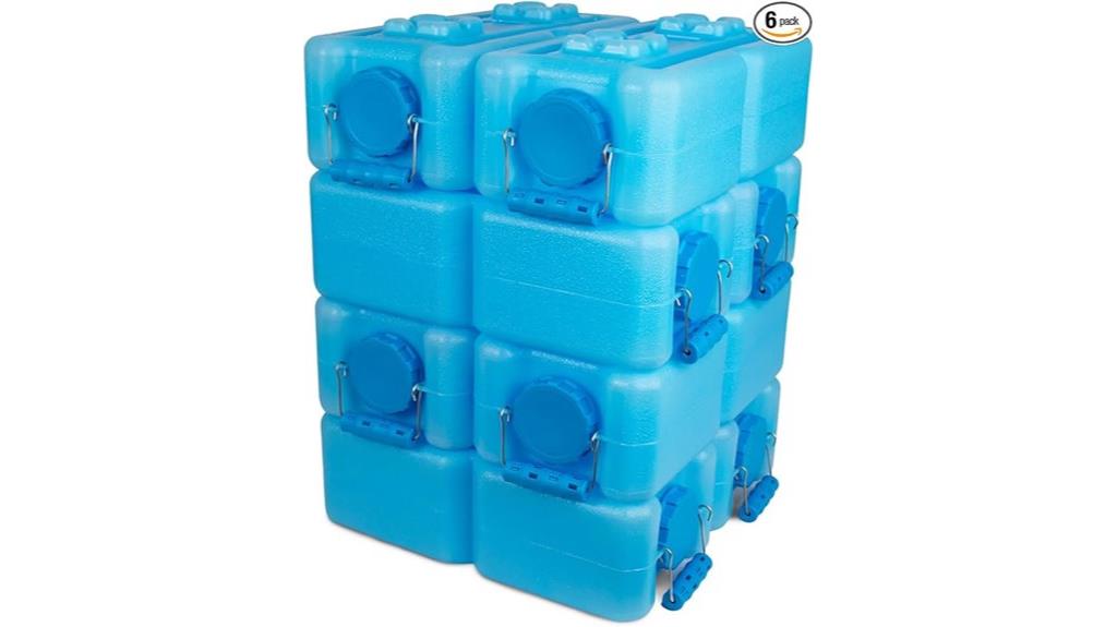 six pack stackable water containers