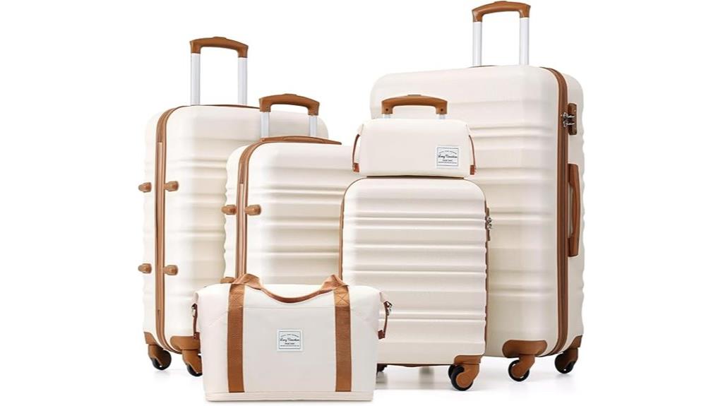 six piece luggage set