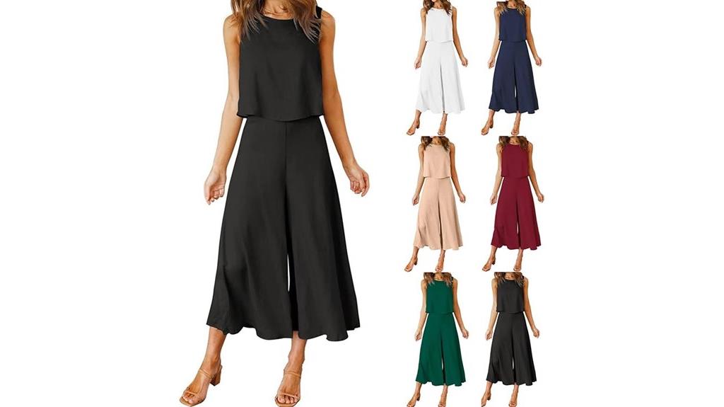 sleeveless crop wide legs