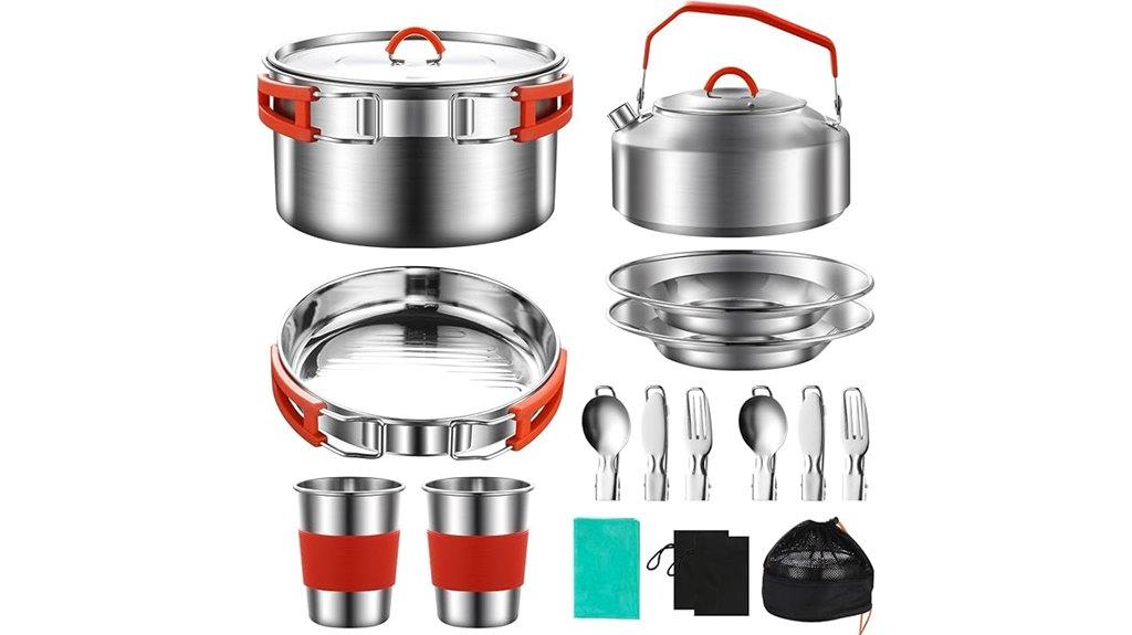stainless steel camping set