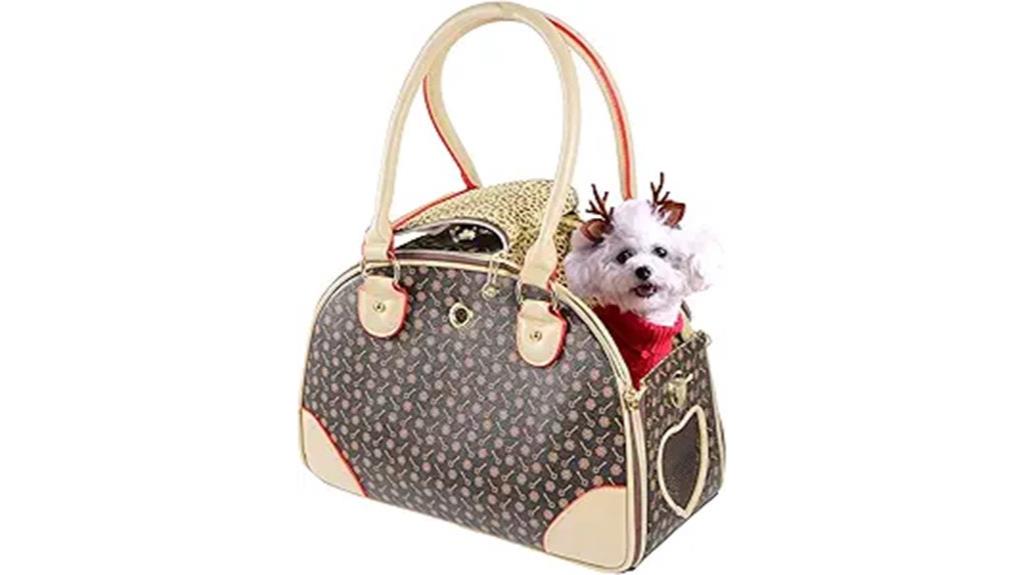stylish leather pet tote