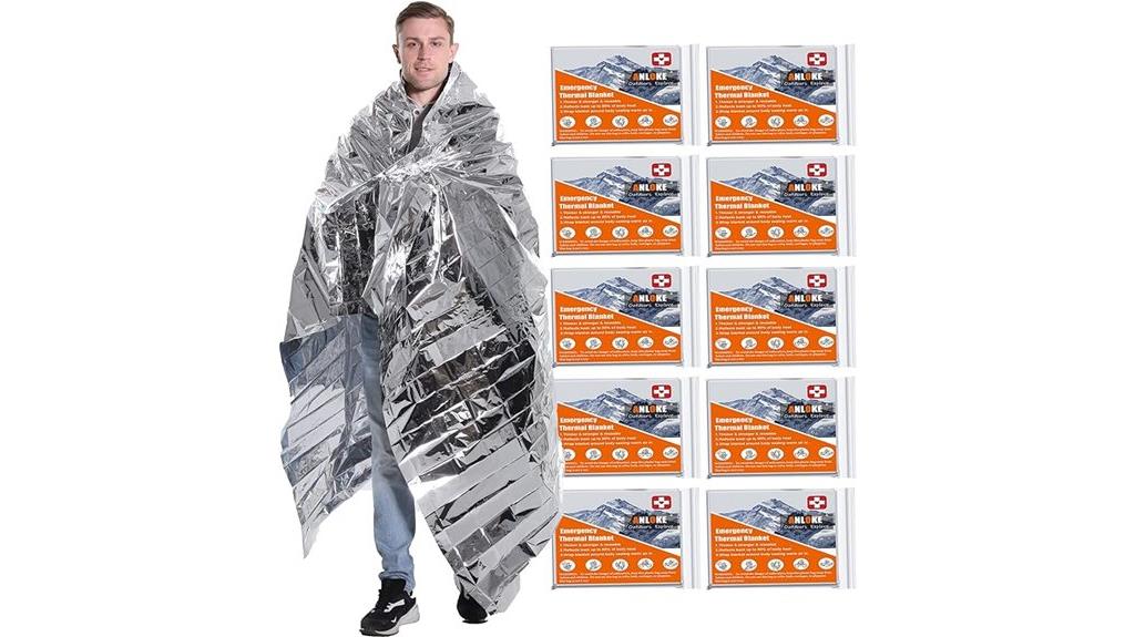 ten pack emergency blankets