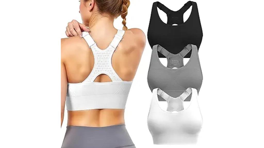 three pack padded sports bras