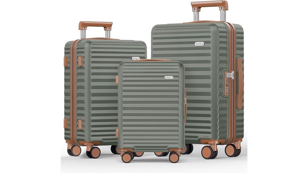 three piece durable luggage