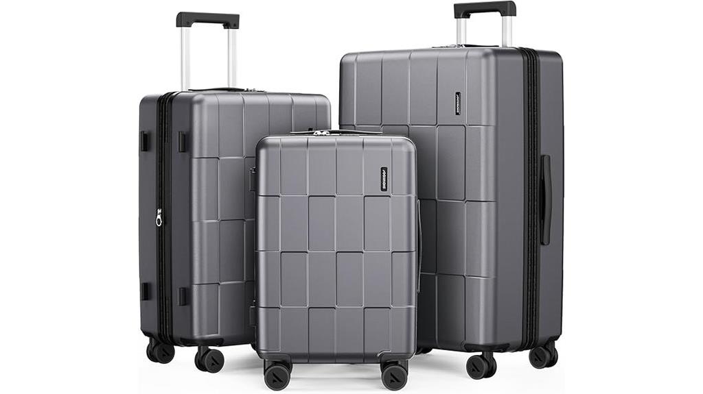 three piece spinner luggage