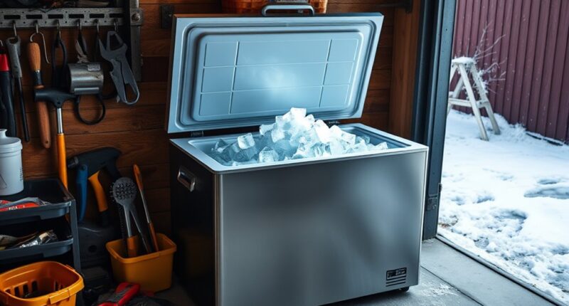 top garage chest freezers