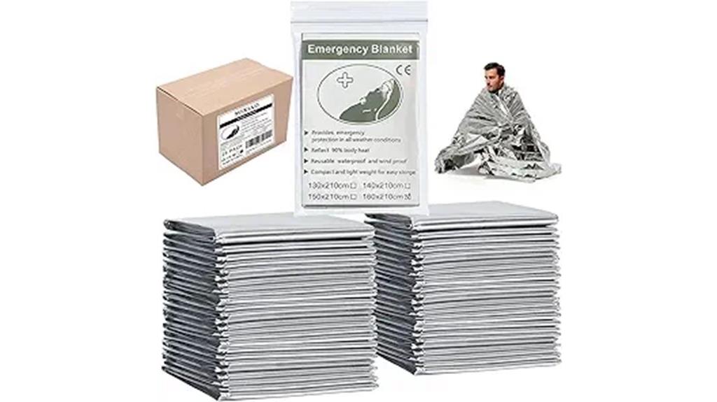 twenty five emergency thermal blankets