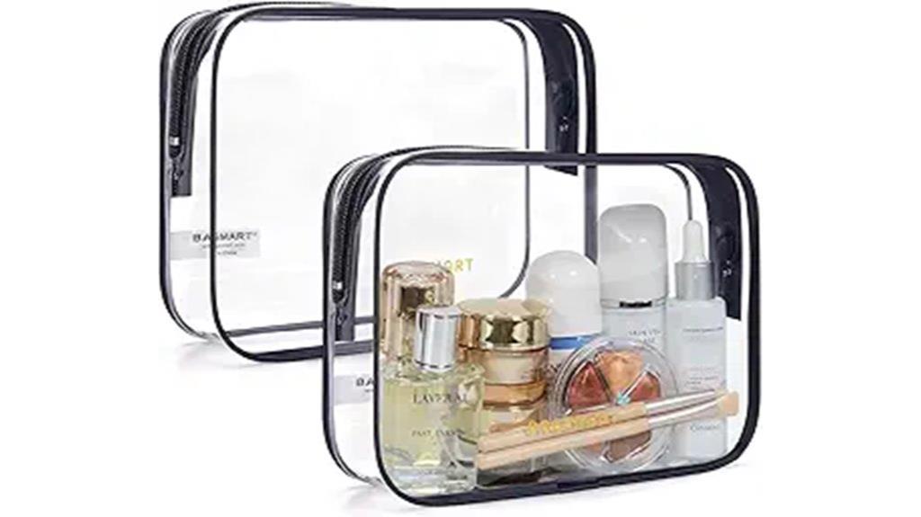 two tsa approved toiletry bags