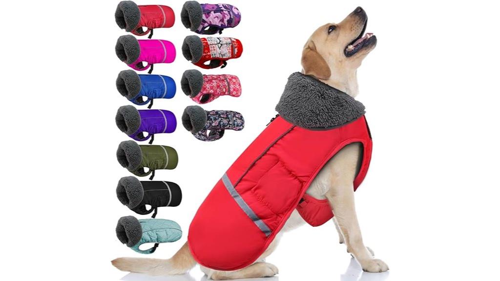 waterproof dog coat with furry collar