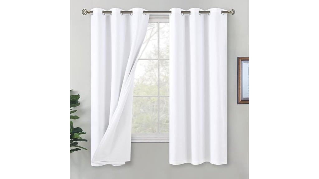 white blackout curtain panels