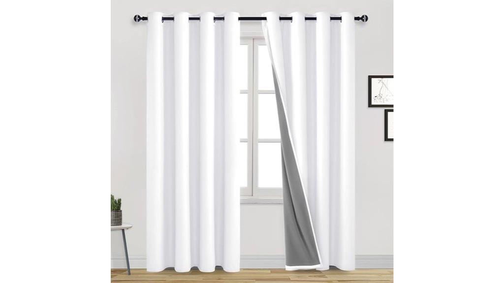 white blackout curtain panels