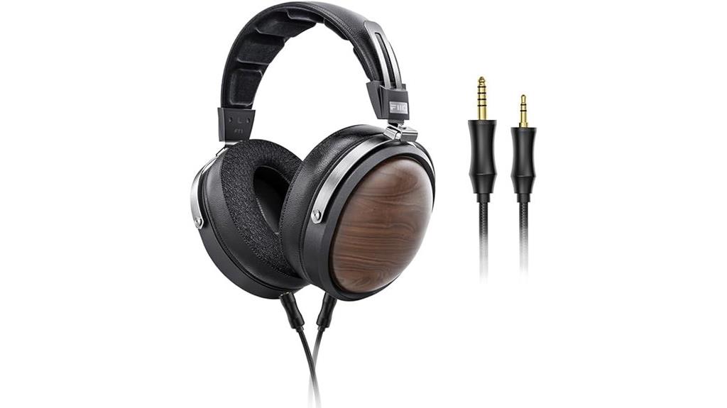 wood cupped dynamic headphones
