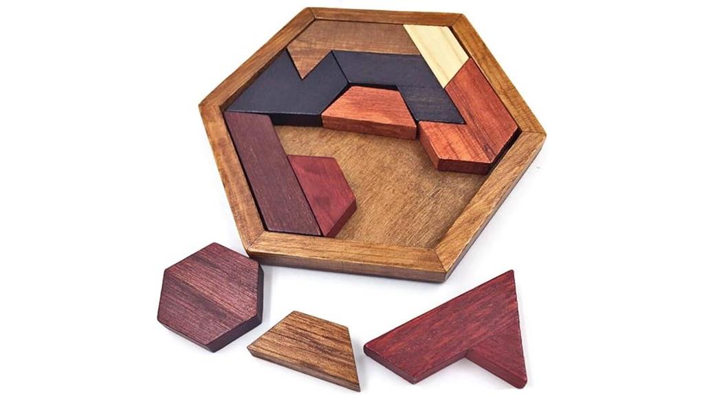 wooden tangram puzzle game