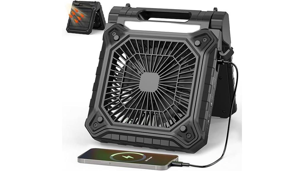 10 inch solar camping fan