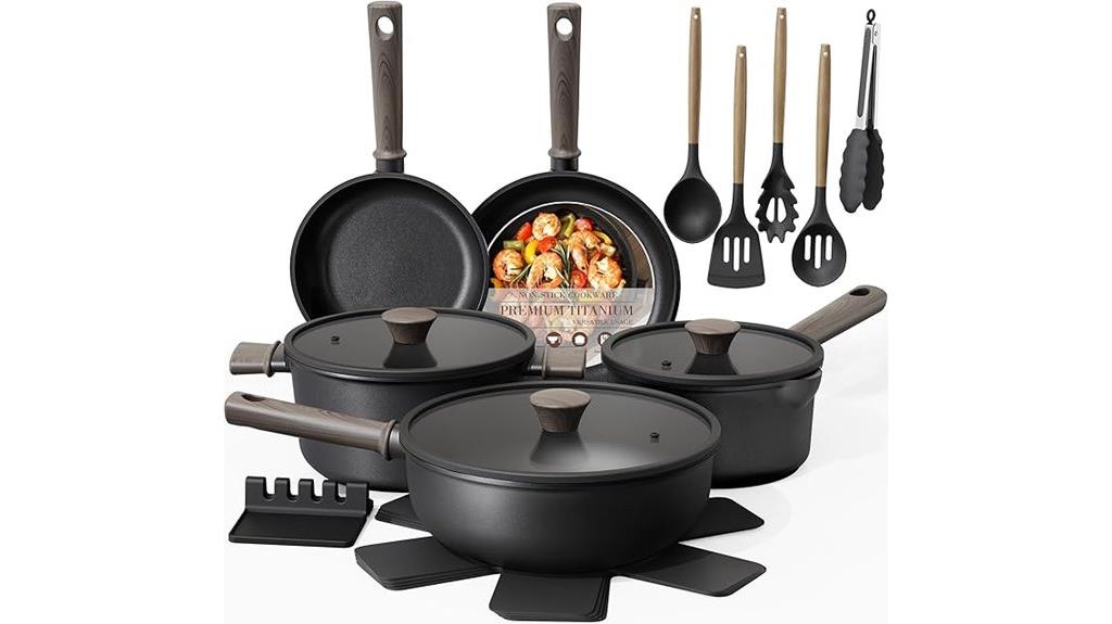 19 piece non stick cookware set