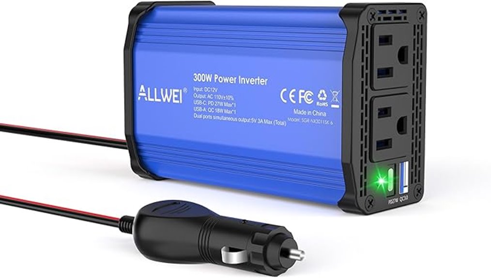 300w usb c car inverter