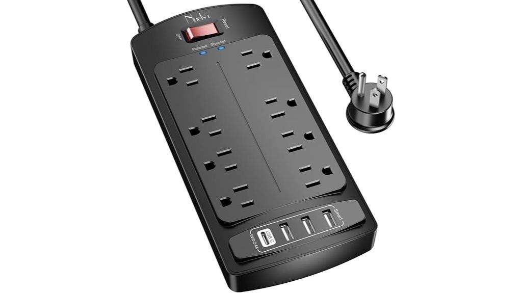 8 outlets 4 usb