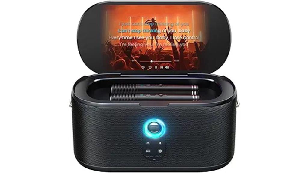 adult karaoke machine display