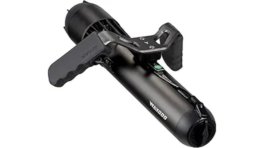 black and red underwater scooter