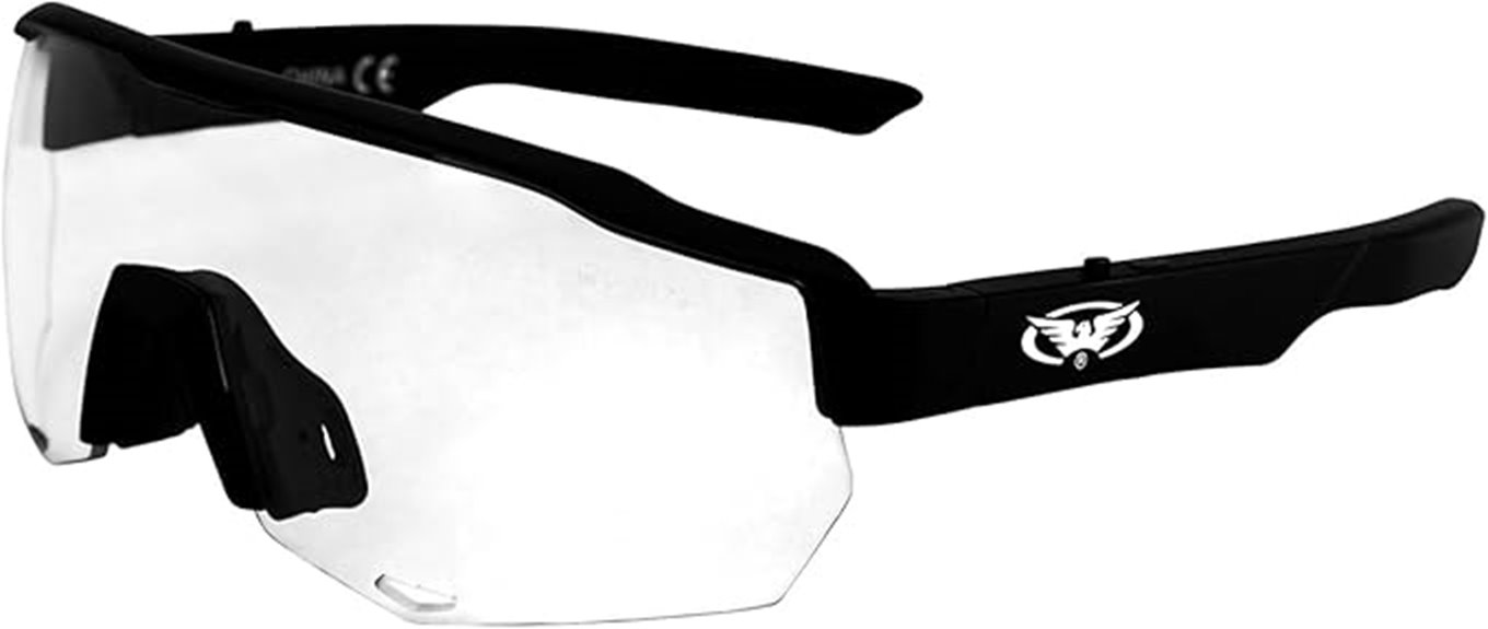 black cycling glasses clear lenses