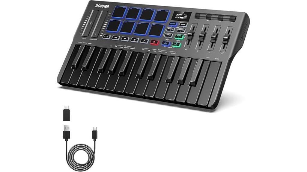 black usb c midi keyboard