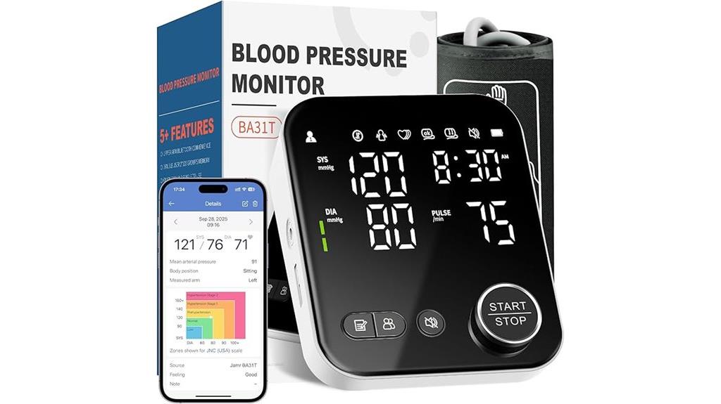 bluetooth enabled blood pressure monitor