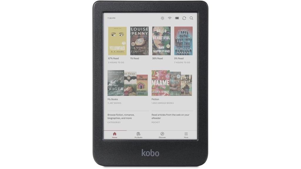color touchscreen ereader device