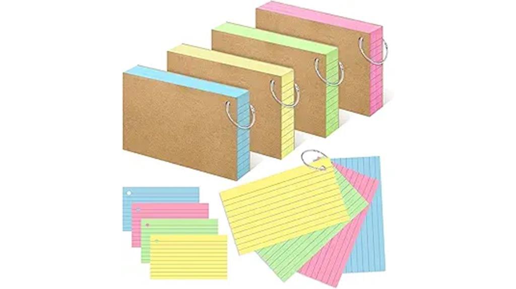 colored 3x5 inch flash cards