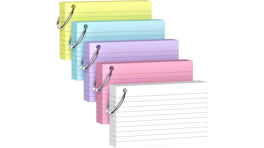 colored index cards pack