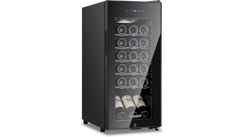 compact wine fridge with digital controls