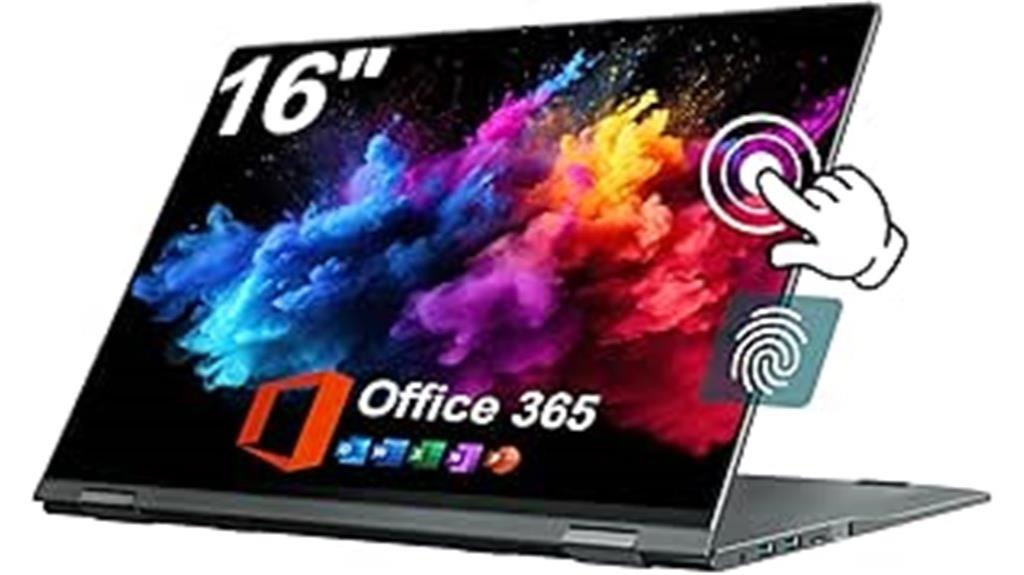 convertible 16 inch touchscreen laptop