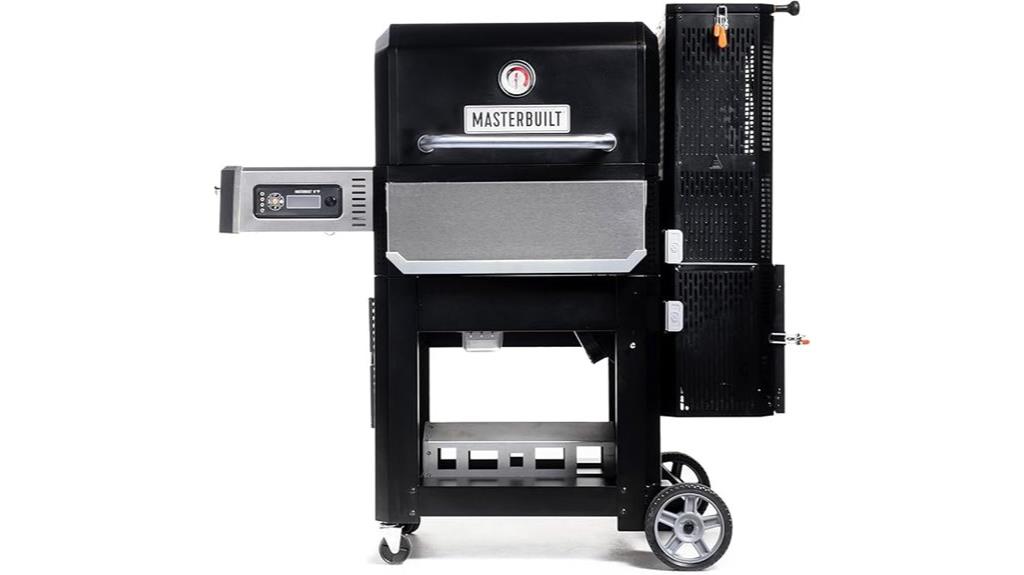 digital charcoal grill setup