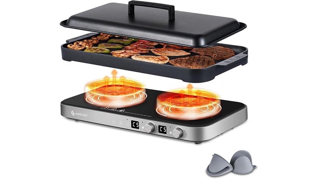 dual burner stove with griddle