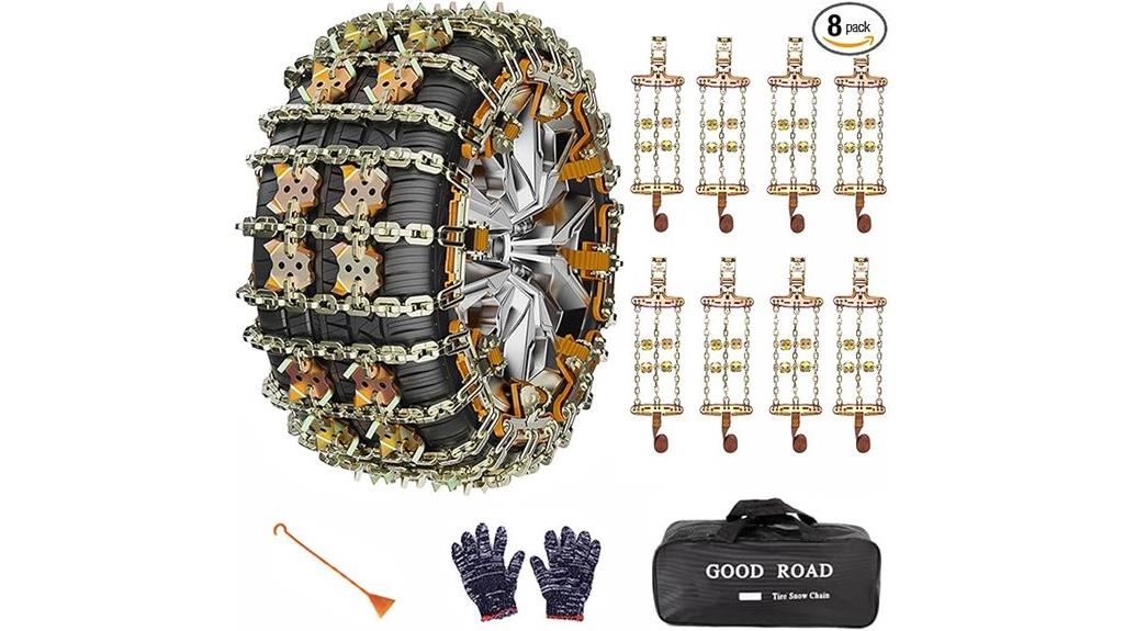 eight tire snow chains
