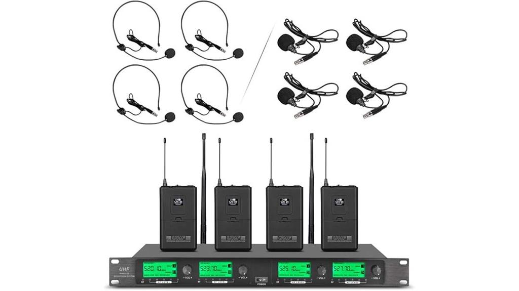 four lavalier microphone sets