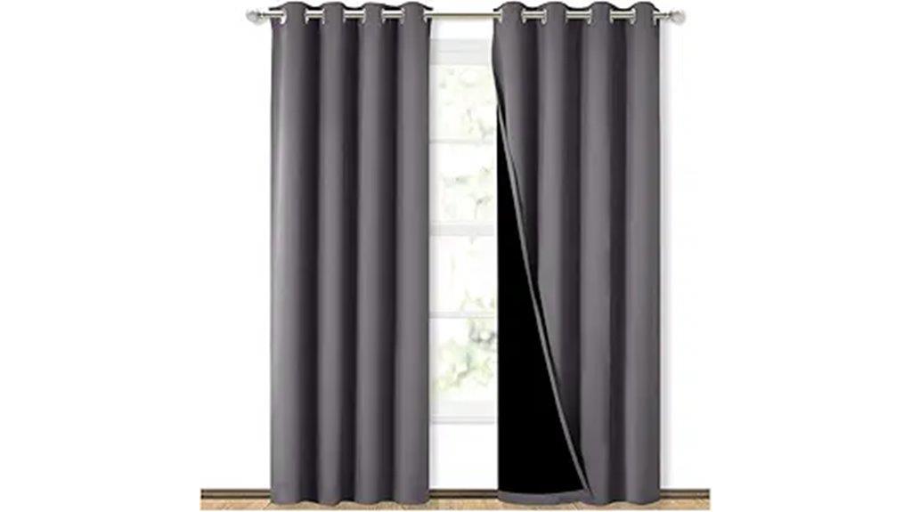 grey curtain panel set