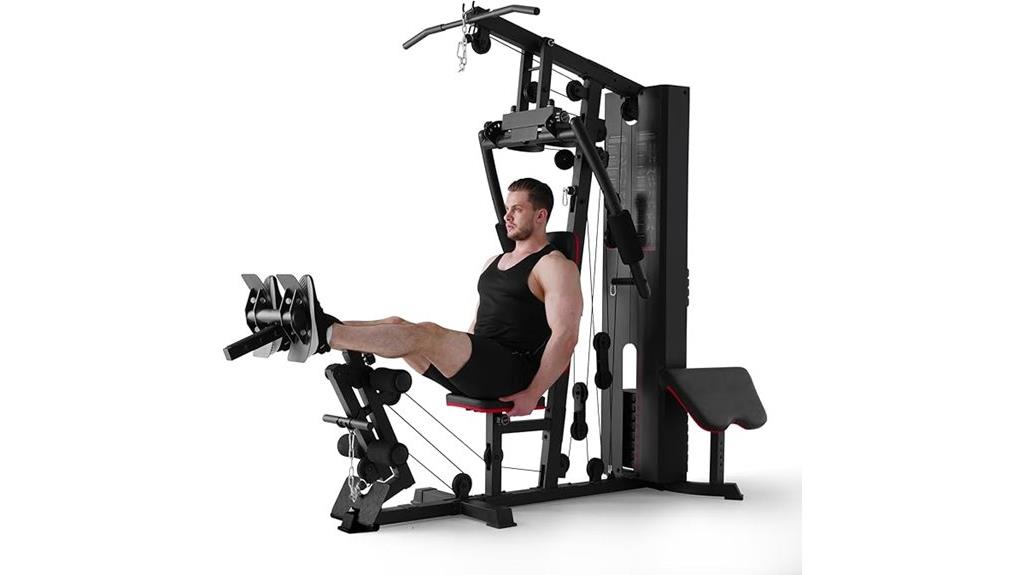 home gym with weight stack