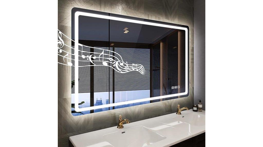 illuminated bluetooth bathroom mirror