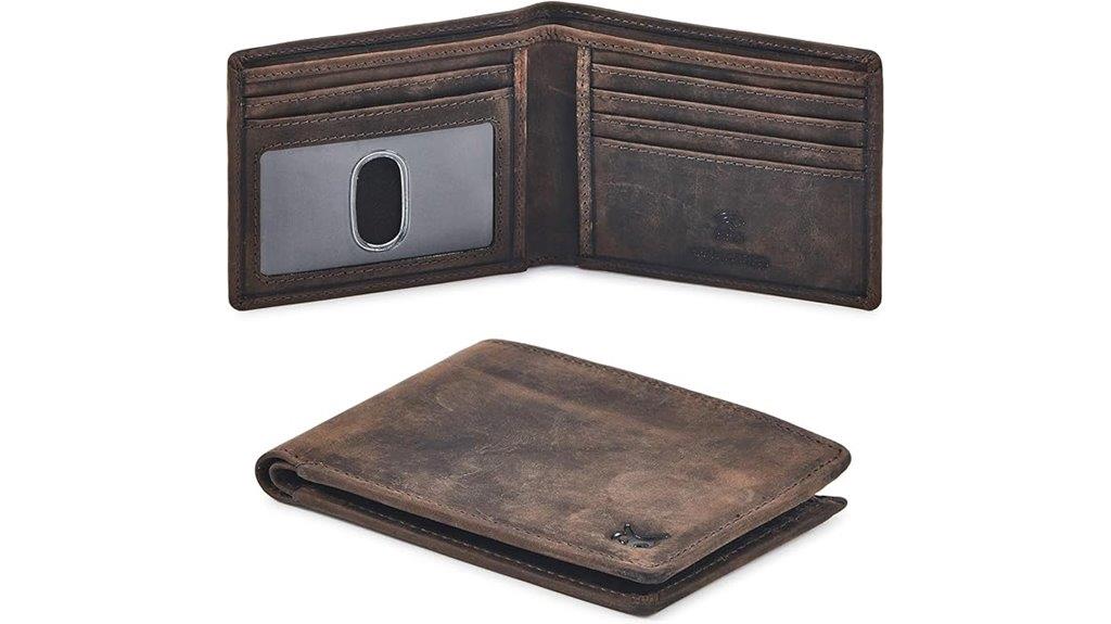 leather rfid bifold wallet