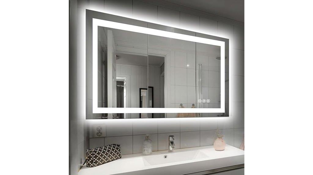 led bathroom mirror features