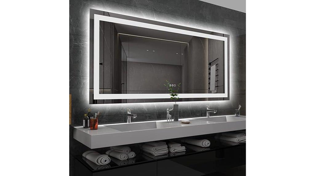 led bathroom mirror features