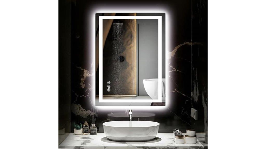 led bathroom mirror features