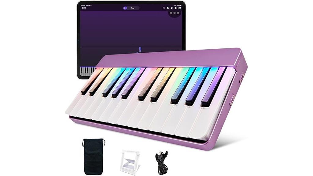 led lit portable midi piano