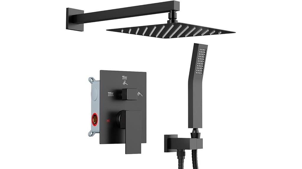 matte black shower set