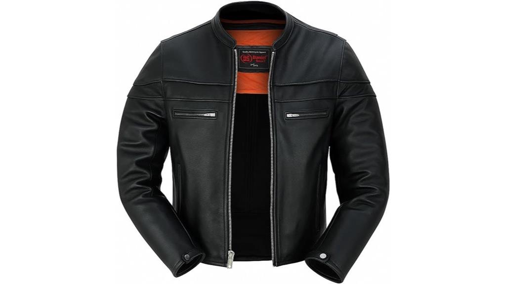 men s black leather motorcycle jacket